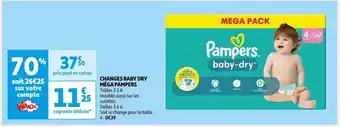 Auchan Pampers changes baby dry méga pampers offre