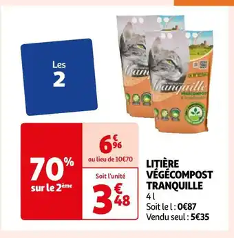 Auchan Tranquille litière végécompost offre