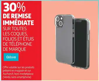 Auchan Qilive 30% de remise immédiate sur toutes les coques, folios et étuis de téléphone de marque offre