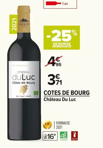 Carrefour Market Château du luc cotes de bourg offre