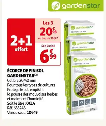 Auchan Gardenstar écorce de pin 50 l offre