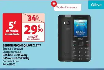 Auchan Qilive senior phone qilive 2.3 offre