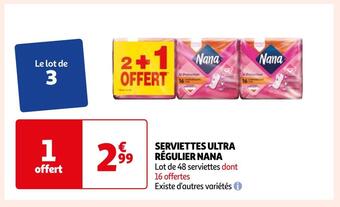 Auchan Nana serviettes ultra régulier offre