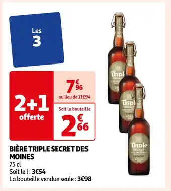 Auchan Bière triple secret des moines offre