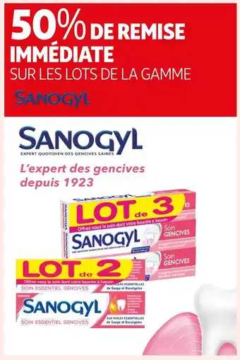 Auchan Sanogyl 50% de remise immédiate sur les lots de la gamme sanogyl offre