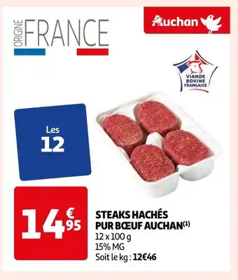 Auchan Auchan steaks hachés pur bœuf offre