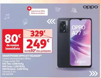 Auchan Oppo smartphone oppo a77 5g 64go offre