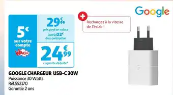Google google chargeur usb-c 30w