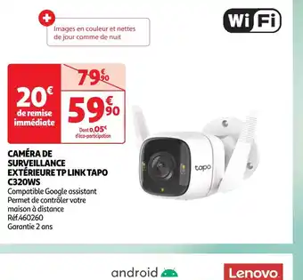 Auchan Tp link caméra de surveillance extérieure tp link tapo c320ws offre