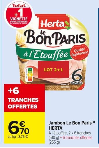 Herta jambon le bon paris
