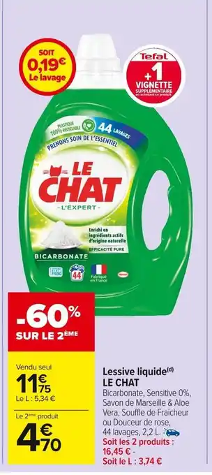 Carrefour Market Le chat lessive liquide(d) offre