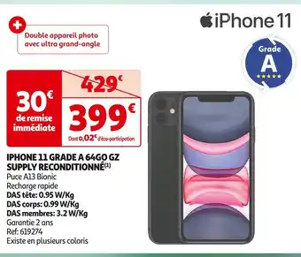 Auchan Apple iphone 11 grade a 64go gz supply reconditionné offre