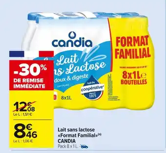 Carrefour Market Candia lait sans lactose format familial offre