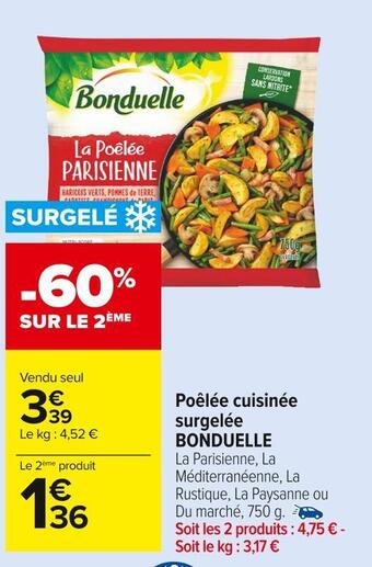 Carrefour Market Bonduelle poêlée cuisinée surgelée offre