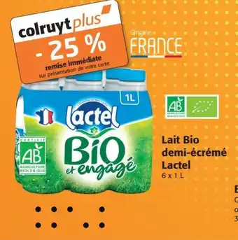 Colruyt Lait Bio demi-écrémé Lactel offre