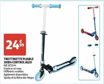 Auchan Trotinette pliable skids control bleu offre