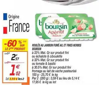 Netto Roulés Au Jambon Fumé Ail Et Fines Herbes Boursin offre
