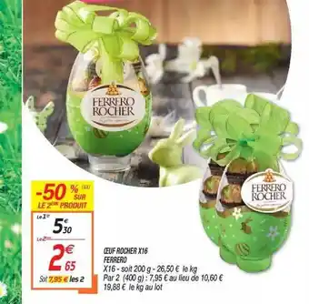 Netto œuf Rocher X16 Ferrero offre