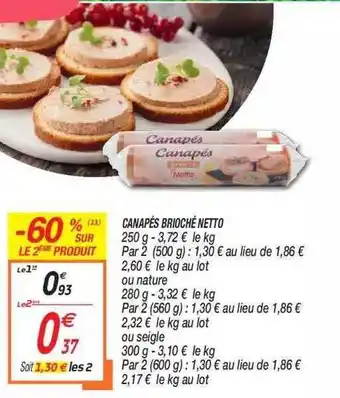 Netto Canapés Brioché Netto offre