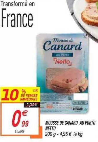 Netto Mousse De Canard Au Porto Netto offre