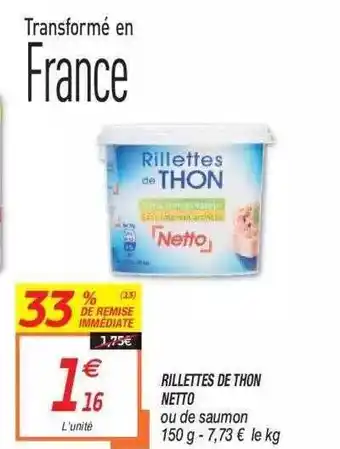 Netto Rillettes De Thon Netto offre