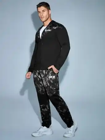 SheIn Homme veste de sport à lettres & pantalon offre