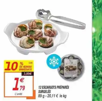 Netto 12 Escargots Préparés Surgelés offre