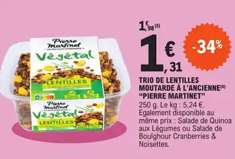 E.Leclerc TRIO DE LENTILLES MOUTARDE À L'ANCIENNE(6) "PIERRE MARTINET" offre