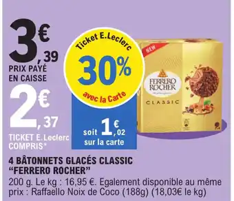 4 BÂTONNETS GLACÉS CLASSIC FERRERO ROCHER