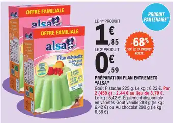 E.Leclerc PRÉPARATION FLAN ENTREMETS "ALSA" offre