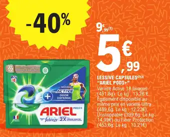 E.Leclerc LESSIVE CAPSULES(2)(3) "ARIEL PODS+" offre