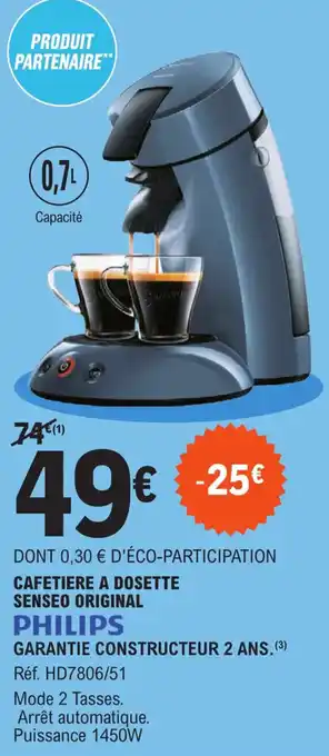 E.Leclerc CAFETIERE A DOSETTE SENSEO ORIGINAL offre
