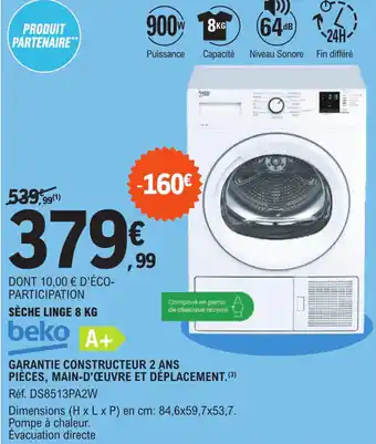 E.Leclerc SÈCHE LINGE 8 KG offre