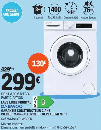 E.Leclerc LAVE LINGE FRONTAL offre