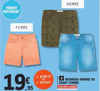 E.Leclerc BERMUDA HOMME OU SHORT FEMME offre