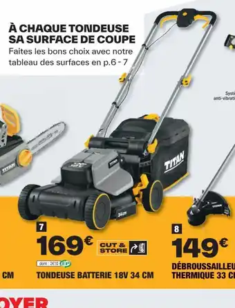 TONDEUSE BATTERIE 18V 34 CM