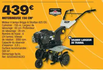 Brico Dépôt MOTOBINEUSE 150 CM³ offre