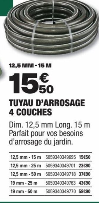 Brico Dépôt TUYAU D'ARROSAGE 4 COUCHES offre