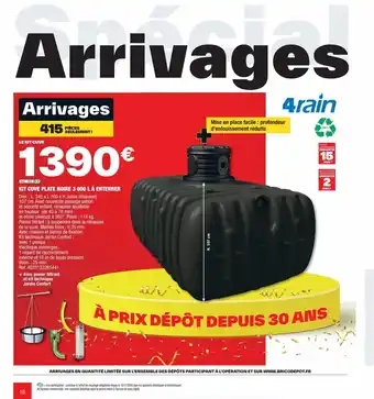 Brico Dépôt KIT CUVE PLATE NOIRE 3 000 LÀ ENTERRER offre