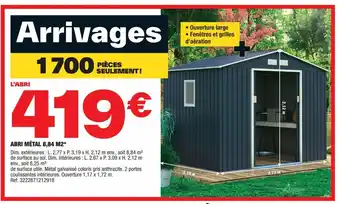 Brico Dépôt ABRI MÉTAL 8,84 M2* offre