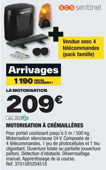 Brico Dépôt MOTORISATION À CRÉMAILLÈRES offre