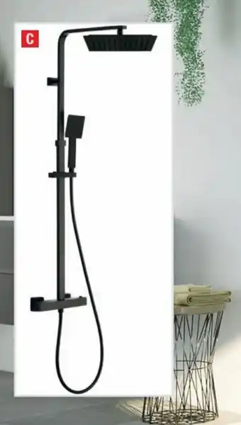 Brico Dépôt COLONNE DE DOUCHE THERMOSTATIQUE NOIRE "GRIFFITH" offre
