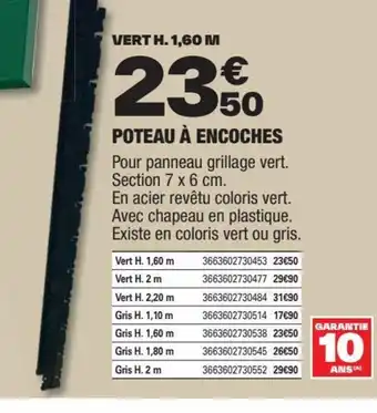 Brico Dépôt POTEAU À ENCOCHES offre