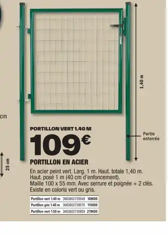 Brico Dépôt PORTILLON EN ACIER offre