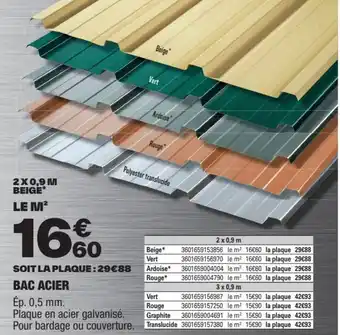 Brico Dépôt BAC ACIER offre