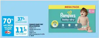 Auchan Changes baby dry mega pampers offre