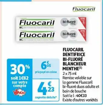 Auchan Fluocaril dentifrice bi-fluore blancheur menthe offre