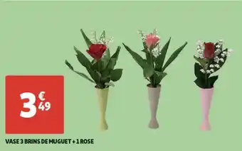Auchan Vase 3 brins de muguet + 1 rose offre