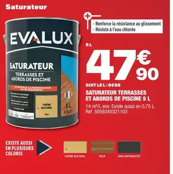 Brico Dépôt EVALUX SATURATEUR TERRASSES ET ABORDS DE PISCINE 5L offre