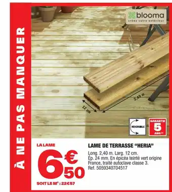 Brico Dépôt LAME DE TERRASSE "HERIA" offre